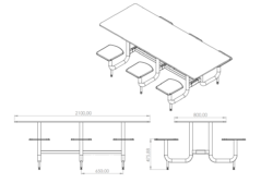 Imagem de Mesa Conjugada Modular 6 lugares Piovezana Mesas e Cadeiras